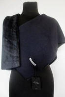 Женский теплый шарф однотонный кашемировый двусторонний с велюром