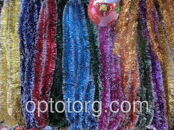 Мішура діаметр 10 см довжина 2,5 метра кольори в асортименті