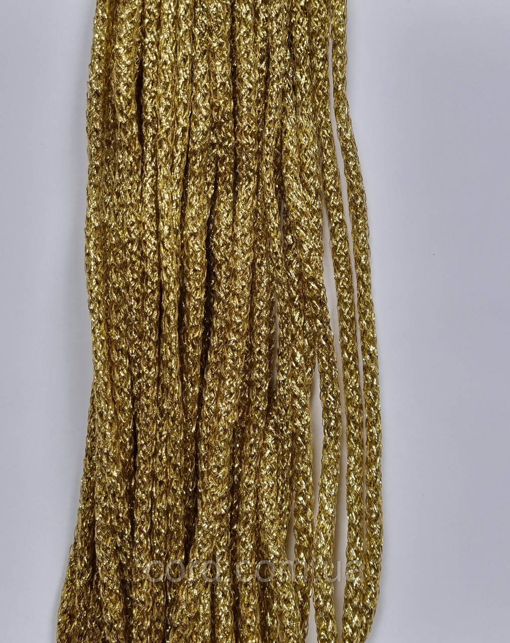 Шнур круглий 8мм золото моток 100м люрекс, фото 1
