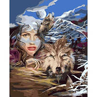 Набор для росписи по номерам SY6252 "Девушка-волчица" размером 40х50 см