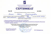 Сертифікат адвоката Павла Лыска від 21.01.2016