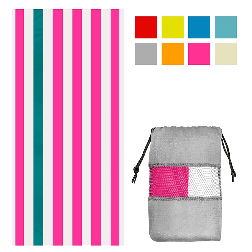 Рушник із наномікрофібри 80х160 см Pink Stripe, фото 1