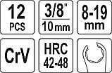 Набір Розрізних Ключів із Шарніром (8-19 мм) 12 шт YATO (YT-38550), фото 2