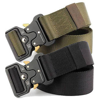 Чоловічий ремінь 125 см, Чорний Tactical Belt / Тактичний армійський ремінь із пряжкою