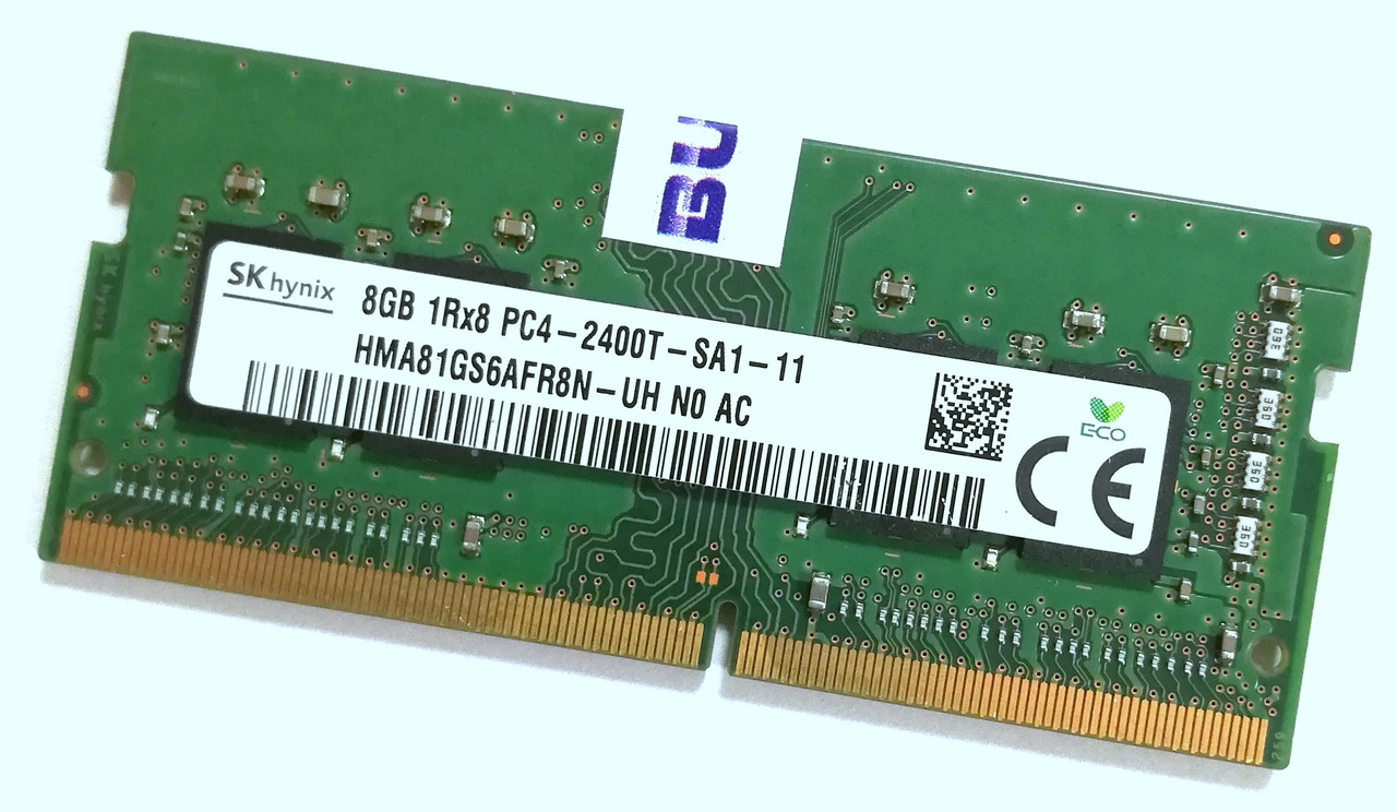 Оперативна пам'ять для ноутбука Hynix SODIMM DDR4 8Gb 2400MHz PC4-19200 1Rx8 CL17 (HMA81GS6AFR8N-UH N0 AC) Б/В