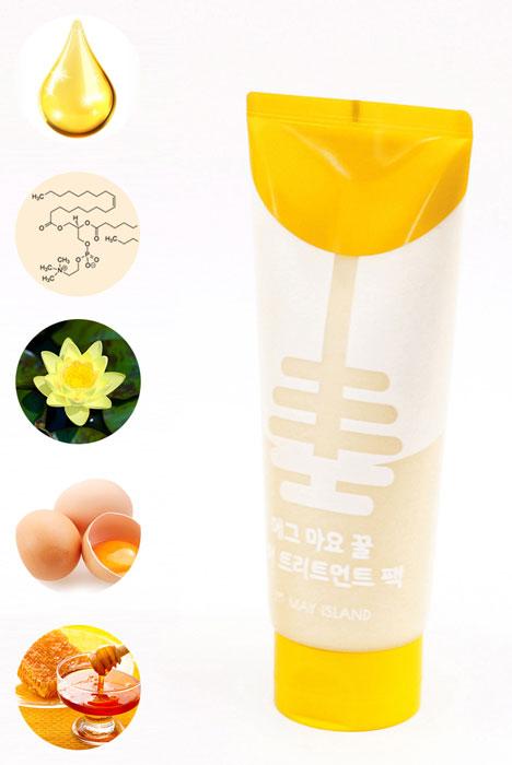 Придатний до 02.09.2023 Маска для волосся з медом і жовтком MAY ISLAND Egg Mayonnaise Honey Hair Treatment Pack - 100 мл
