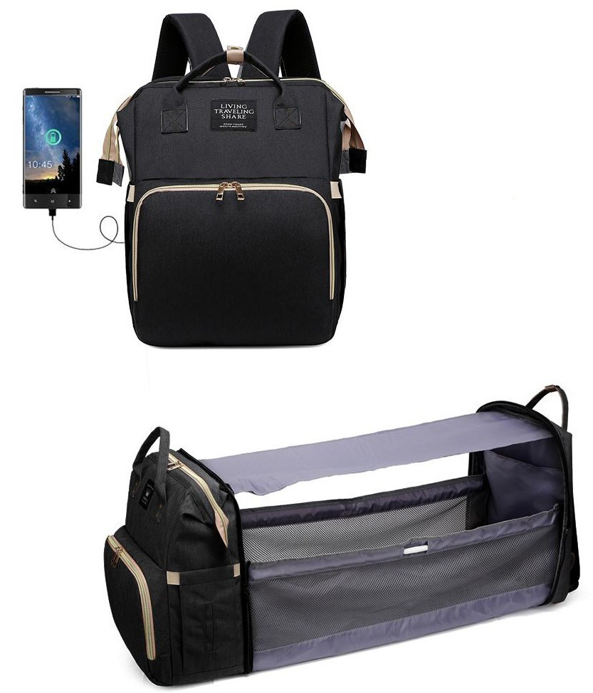 Сумка для мамы на коляску Living Traveling Share Baby Bag рюкзак органайзер для мам + пеленальный матрас (NS) - фото 3 - id-p1539438030