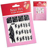 Трафарет для дизайна ногтей Nail Art (виниловые стикеры, наклейки) на липкой основе, ЧЕРНЫЙ 407