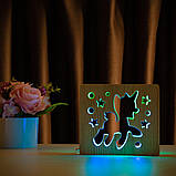 Світильник нічник ArtEco Light з дерева LED "Поні-єдиноріг" з пультом та регулюванням кольору, подвійний RGB, фото 10