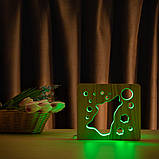 Світильник нічник ArtEco Light з дерева LED "Вовк та місяць" з пультом та регулюванням кольору, RGB, фото 6