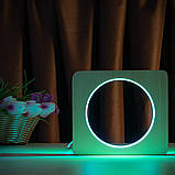 Світильник нічник ArtEco Light з дерева LED "Коло" з пультом та регулюванням кольору, подвійний RGB, фото 8