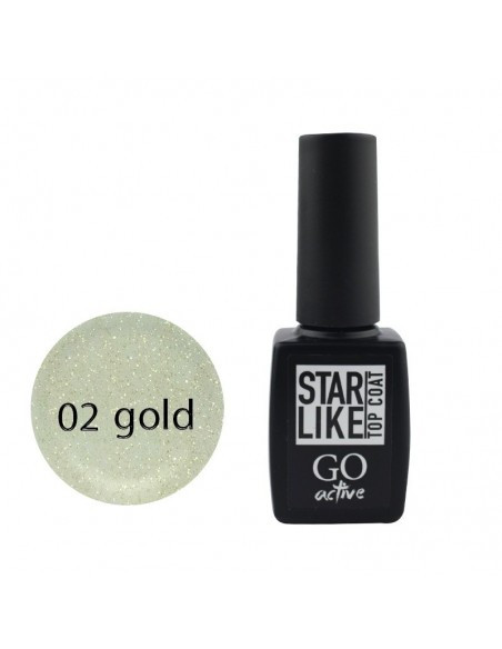 Топ з шиммером Go Active STARLIKE № 02 GOLD, 10 мл 7646, фото 1