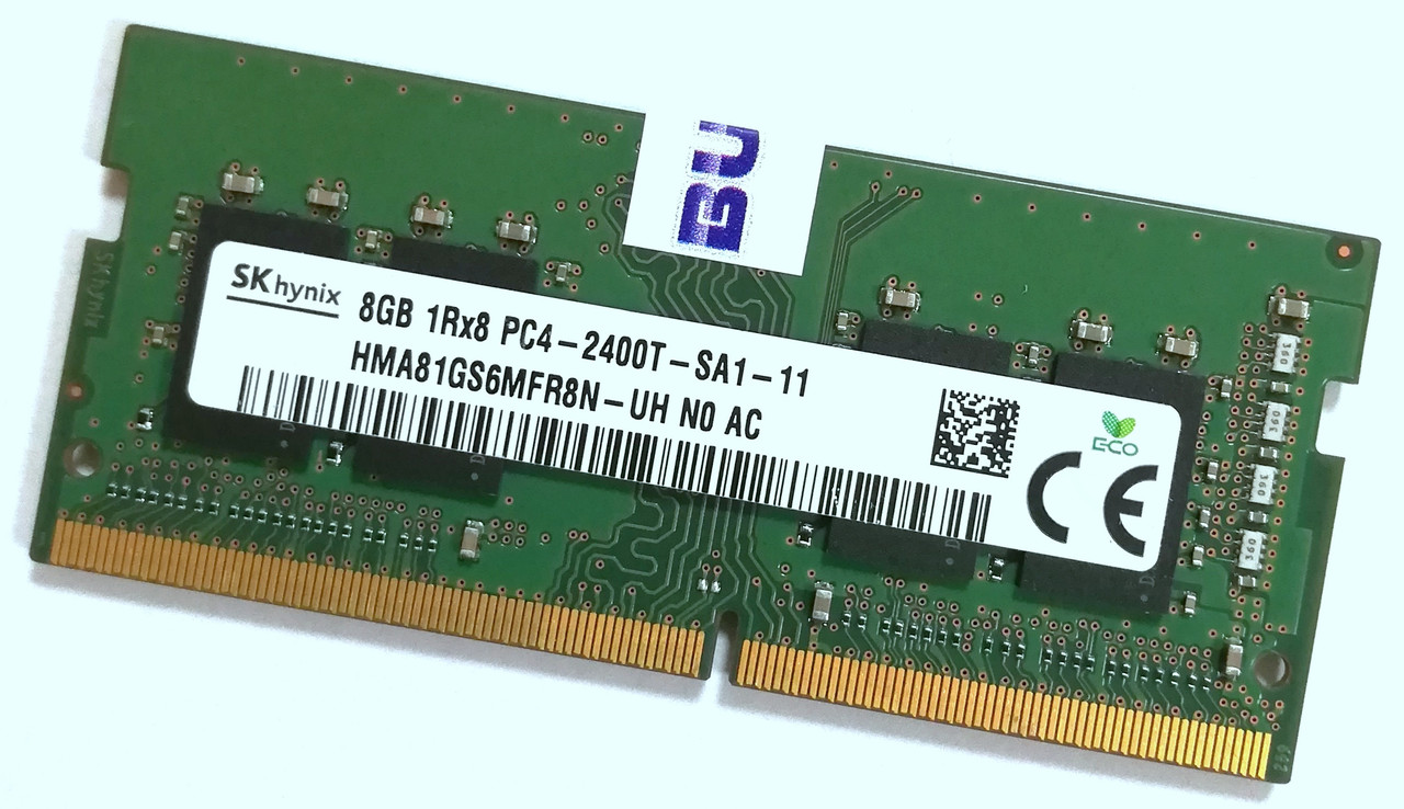 Оперативна пам'ять для ноутбука Hynix SODIMM DDR4 8Gb 2400MHz PC4-19200 1Rx8 CL17 (HMA81GS6MFR8N-UH N0 AC) Б/В