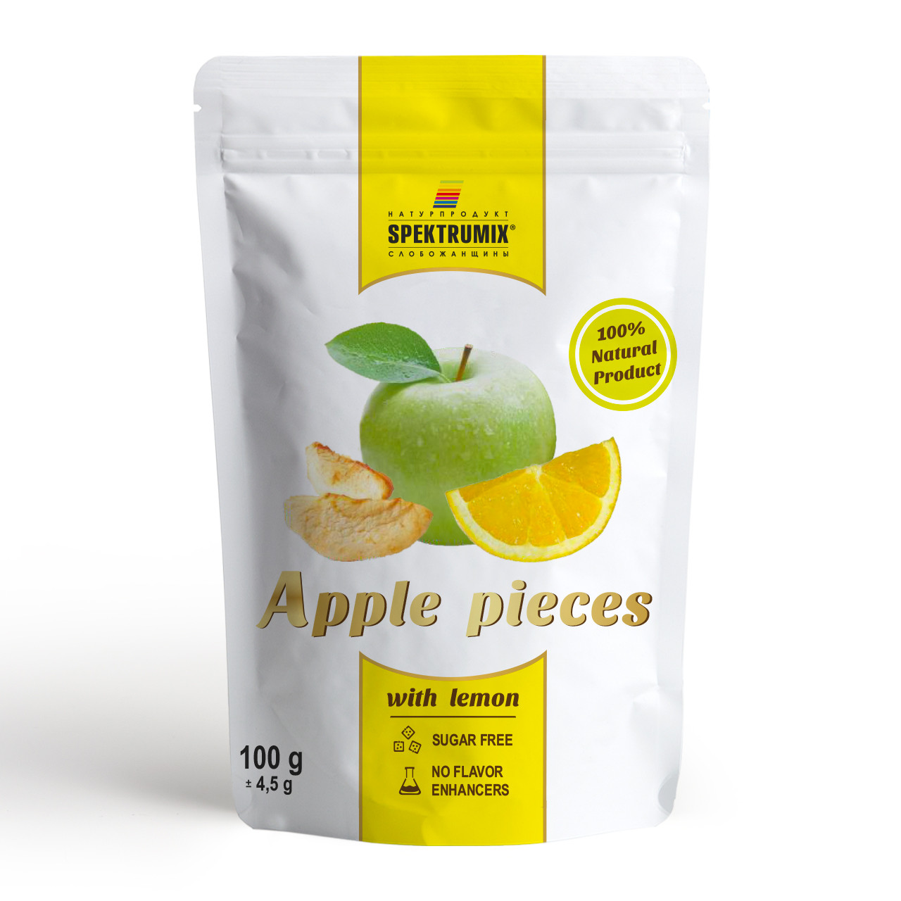 Скибочки яблучні сушені з лимоном Apple Pieces, 100 г, фото 1