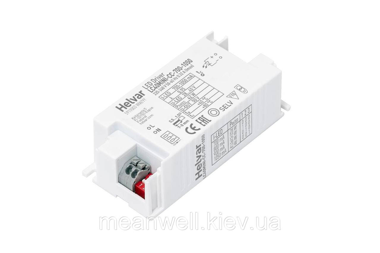 LC40MINI-CC-700-1050 Helvar драйвери для світлодіодів, LED drivers 42 W, 28 - 40 VDC, 700 -1050 mA