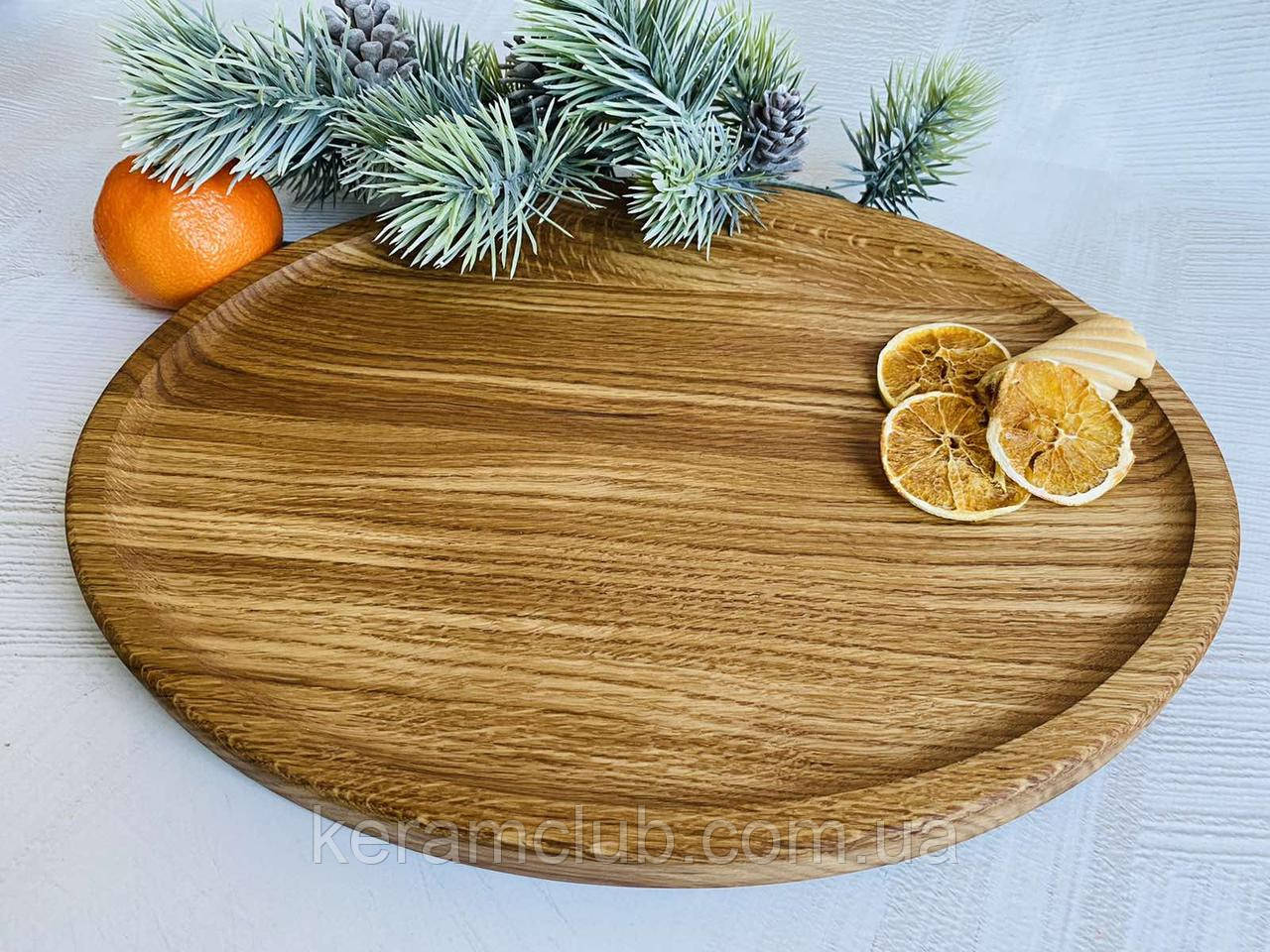 Тарілка овальна КерамКлуб дубова 40*30 см