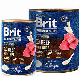 Brit Premium by Nature Beef with Tripe - консервований корм з яловичиною та требухою для собак (паштет)400 гр