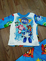 Піжама дитяча, велсофт "Робокар Поллі", розмір 56 (зріст 98 — 104 см).