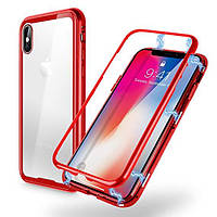 Магнитный чехол-накладка Magnetic Case for iPhone X, Red