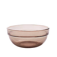 Салатник зі скла Димка 15 см коричневий круглий салатник Гарний посуд для сервірування Тарілка для салату