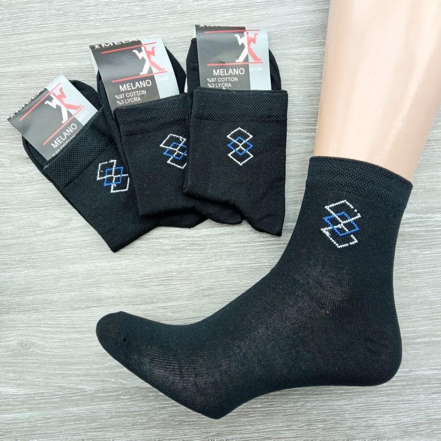 926054823 Шкарпетки чоловічі демісезонні MELANO cotton lycra 25-27р, чорні, 20028756