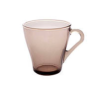 Стеклянная чашка Дымка 280 мл прозрачная для чая кофе сока термостойкая