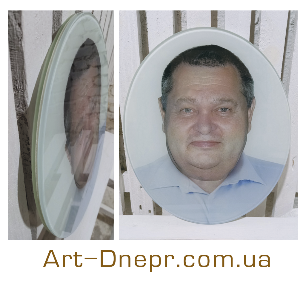 Фотоскло на пам'ять пам'ятник. Овал 400*600 мм