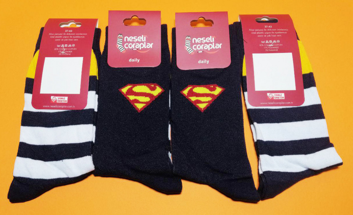 Шкарпетки з приколами демісезонні Neseli Coraplar Daily 5806 Супермен Туреччина one size (37-43р) НМД-0510690