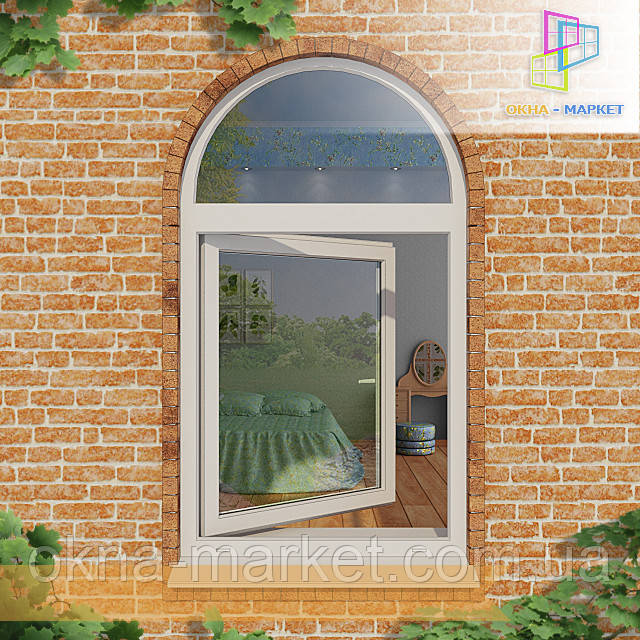 Пластикові арочні вікна Бортничі, фото 1