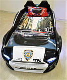 Ліжко Поліцейська машина з підсвічуванням, дверима, що відкриваються, і шкіряними м'якими бортами, фото 8