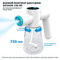 Ручний портативний розпилювач для дезінфектора Nano Spray Machine F9 білий. Для швидкої дезінфекції приміщень, фото 6