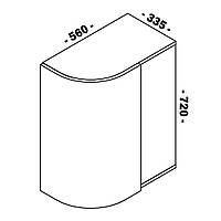 Нижняя радиусная секция 335х720х560 (361.BI.045)