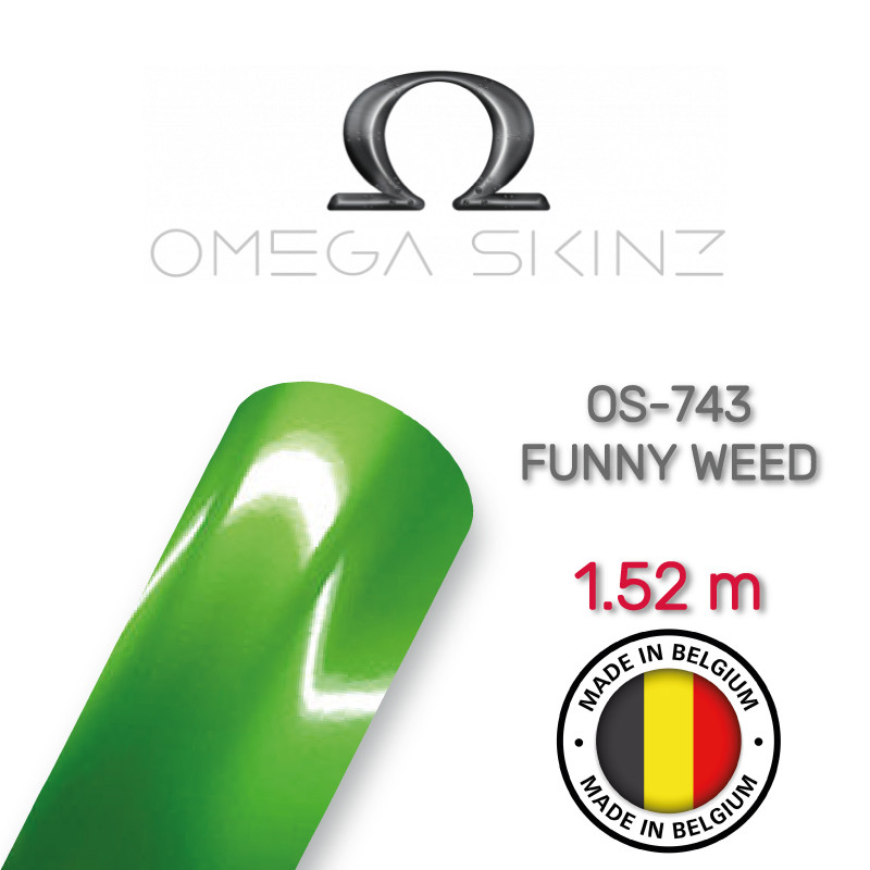 Omega Skinz OS-743 Funny Weed — Зелена глянсова плівка 1.524 м