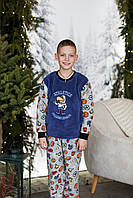 Хорошая и качественная детская пижама для мальчика (штаны и кофта) 140-146