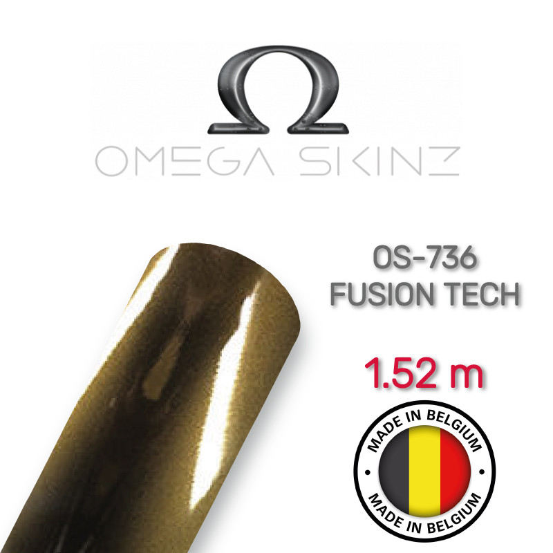 Omega Skinz OS-736 Fusion Tech — Коричнево-чорна глянсова металік плівка 1.524 м