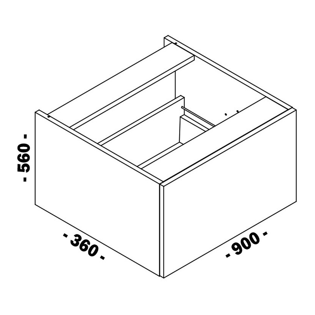 Нижня секція 900х560х360 під висувні ящики (361.BI.048)