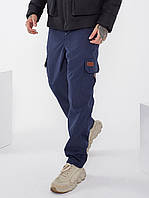 Мужские зимние утепленные спортивные штаны из плащевки на флисе размеры от 50 до 56