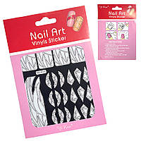 Трафарет Nail Art на липкій основі (вінілові стикеры, наклейки) для дизайну нігтів, БІЛИЙ 405
