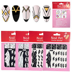 Трафарет Nail Art на липкій основі (вінілові стикеры, наклейки) для дизайну нігтів, БІЛИЙ