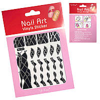 Nail Art. Наклейки-трафареты (виниловые стикеры) для дизайна ногтей. Черный. NF 401