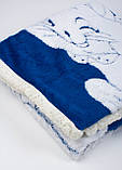Детское одеяло синее, покрывало синее в детскую, пледик детский 110x120см, фото 4