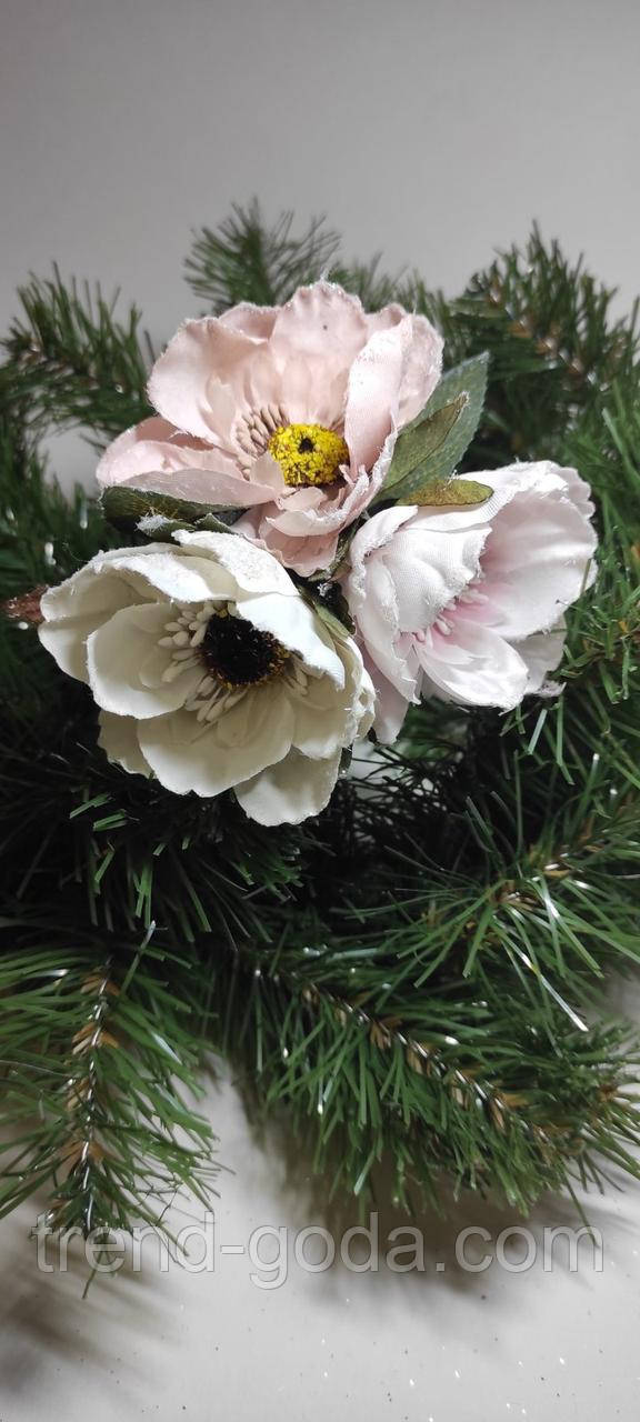 Квіткова композиція, іграшка на ялинку, новорічний декор, прикраса