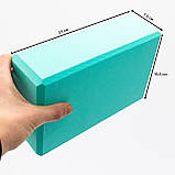 Блок для йоги (йога блок, цегла для йоги) OSPORT EVA (FI-3048) Бірюзовий, фото 3