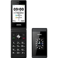 Бабушкофон-розкладачка UNIWA X28, 2 SIM, SOS, FM, Гучний, Телефон розкладачка для літніх з великими кнопками