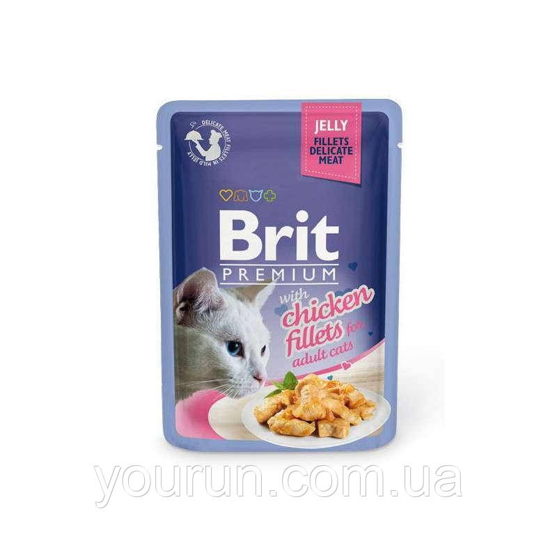 Brit Premium Cat pouch (Брит Премиум Кэт) - филе курицы в желе (пауч) 85 гр