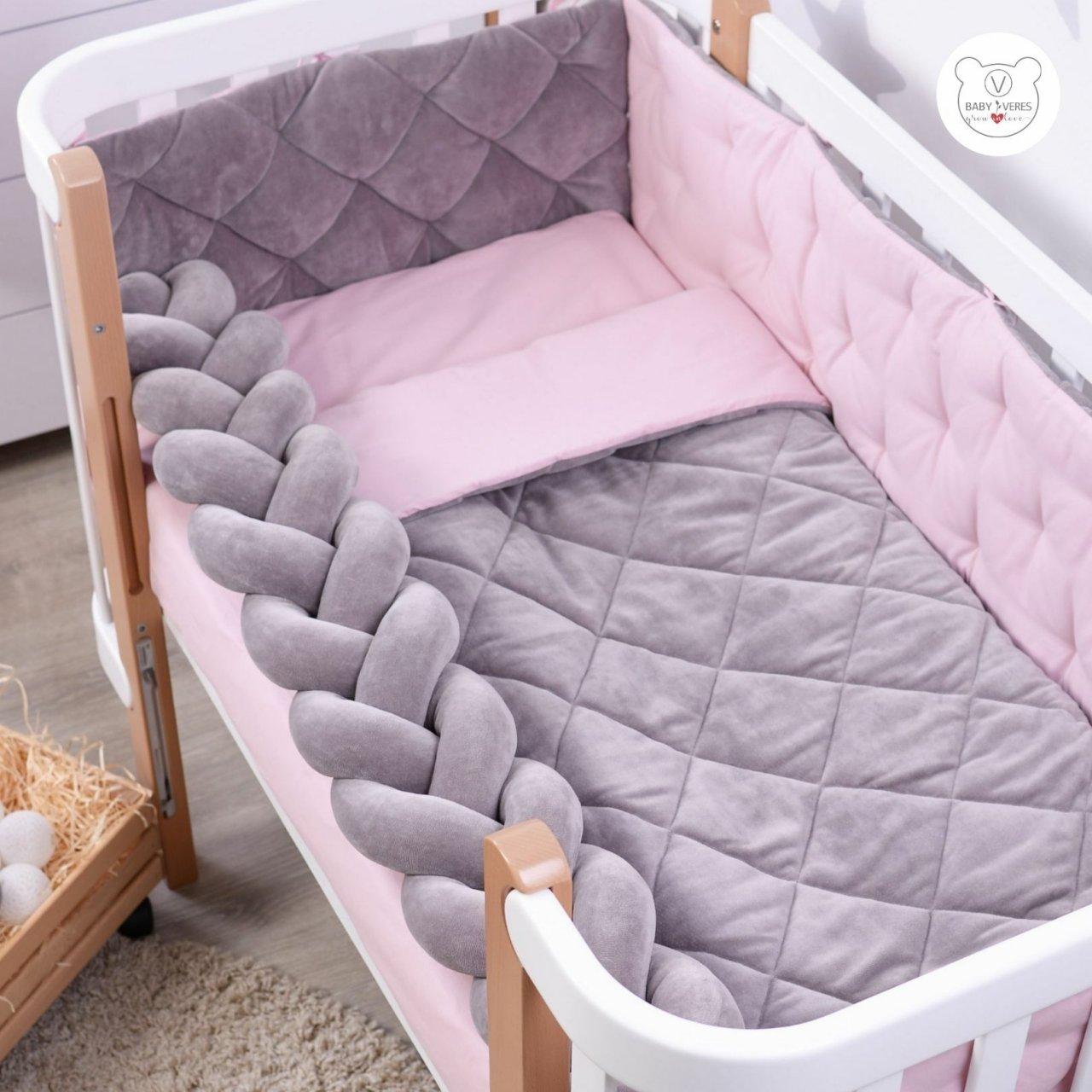 Постільний комплект в ліжечко Baby Veres Velour Taupe-rose 5 одиниць 218.02