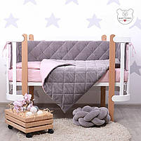 Постільний комплект в ліжечко Baby Veres Velour Taupe-rose 5 одиниць 218.02, фото 4