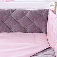Постільний комплект в ліжечко Baby Veres Velour Taupe-rose 5 одиниць 218.02, фото 6