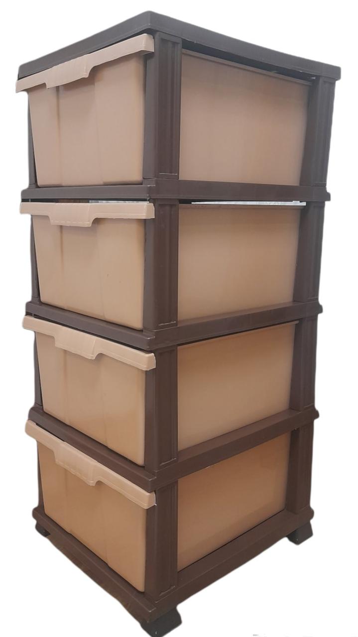 Комод пластиковий 4 ящики класика-бежевий/ELIF. Туреччина/