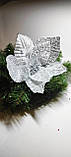 Квітка срібна, іграшка на ялинку, новорічний декор, прикраса, фото 4